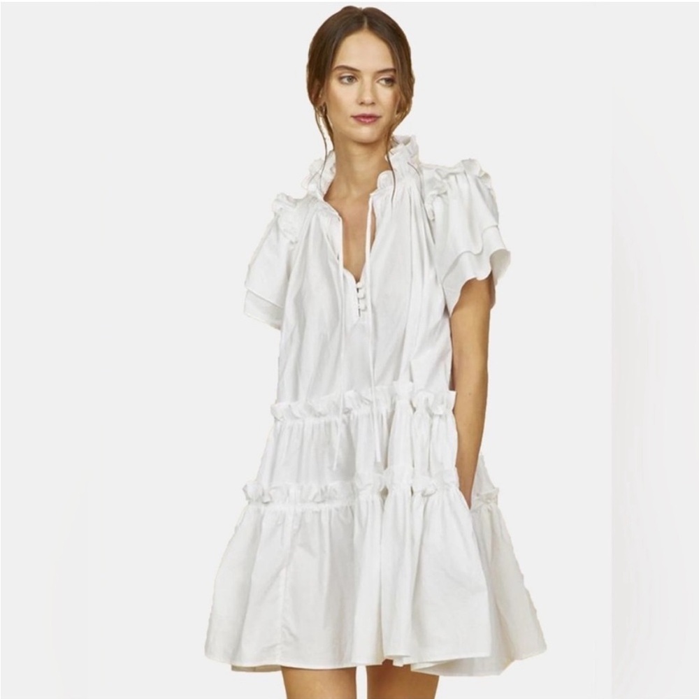 Hunter Bell Merritt Dress white ruffle xs
